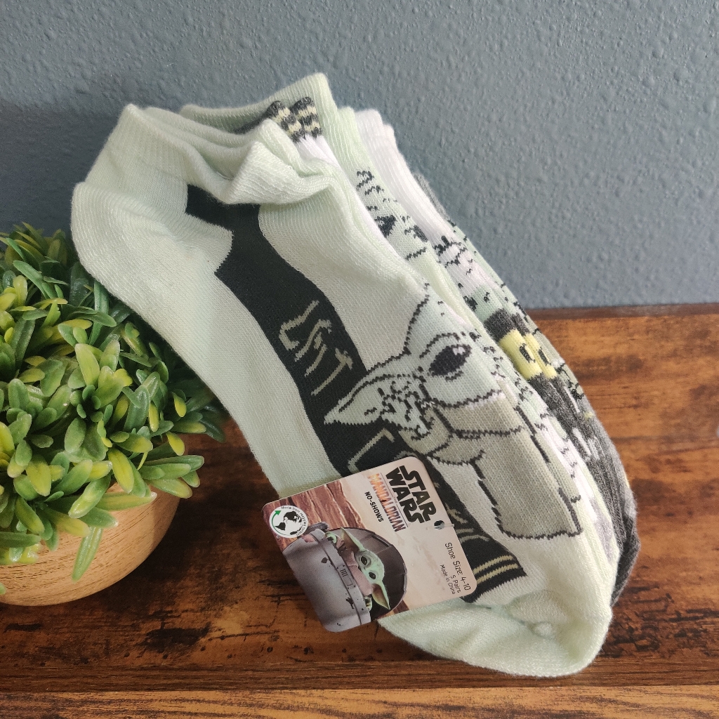 Star Wars Socks Nwt No Show Baby Yoda Mandalorian 5 Pair Shoe Size 4-10